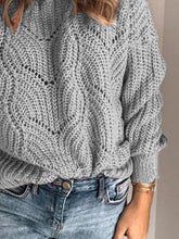 Load image into Gallery viewer, Openwork Round Neck Sweater