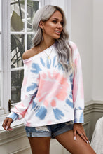 Load image into Gallery viewer, Tie-Dye Boat Neck Batwing Sleeve Tee