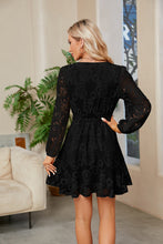 Load image into Gallery viewer, Surplice Lace Long Sleeve Mini Dress