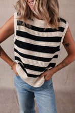 Load image into Gallery viewer, Color Block Round Neck Sweater Vest