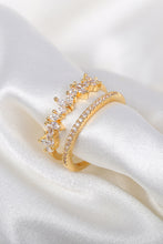 Load image into Gallery viewer, Zircon Split Shank Open Ring