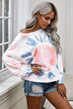 Load image into Gallery viewer, Tie-Dye Boat Neck Batwing Sleeve Tee