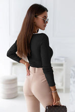 Load image into Gallery viewer, Contrast Trim Ribbed Long Sleeve Bodysuit