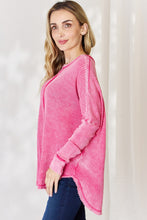 Load image into Gallery viewer, Zenana Oversized Washed Waffle Long Sleeve Top