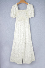 Load image into Gallery viewer, Smocked Printed Short Sleeve Jumpsuit