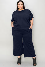 Load image into Gallery viewer, Double Take Full Size Texture Short Sleeve Top and Pants Set