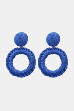 Load image into Gallery viewer, Round Shape Raffia Grass Dangle Earrings