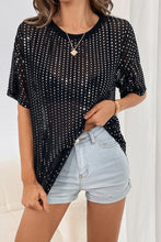 Load image into Gallery viewer, Polka Dot Round Neck Half Sleeve T-Shirt