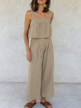 Load image into Gallery viewer, Square Neck Wide Strap Top and Pants Set