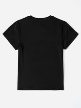 Load image into Gallery viewer, Letter Graphic Round Neck Short Sleeve T-Shirt