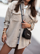 Load image into Gallery viewer, Houndstooth Button Up Dropped Shoulder Jacket