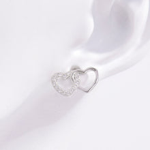 Load image into Gallery viewer, 925 Sterling Silver Zircon Heart Earrings