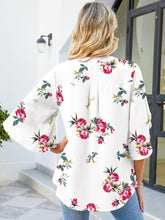Load image into Gallery viewer, Printed Notched Half Sleeve Blouse