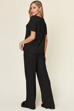 Load image into Gallery viewer, Double Take Full Size Round Neck Short Sleeve T-Shirt and Wide Leg Pants Set