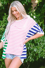Load image into Gallery viewer, Striped Round Neck Dropped Shoulder T-Shirt