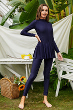 Load image into Gallery viewer, Mock Neck Long Sleeve One-Piece Swimwear