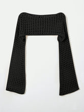 Load image into Gallery viewer, Openwork Boat Neck Long Sleeve Knit Cover Up