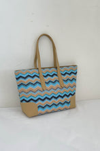 Load image into Gallery viewer, Chevron Straw Tote Bag