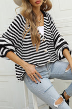 Load image into Gallery viewer, Striped Button Up Long Sleeve Cardigan
