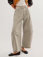 Load image into Gallery viewer, Raw Hem Wide Leg Jeans with Pockets