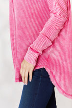 Load image into Gallery viewer, Zenana Oversized Washed Waffle Long Sleeve Top