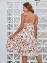 Load image into Gallery viewer, Printed Square Neck Tie Shoulder Dress