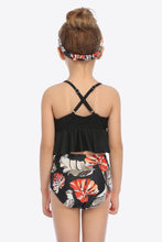Load image into Gallery viewer, Botanical Print Crisscross Ruffled Two-Piece Swim Set
