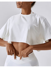 Load image into Gallery viewer, Cropped Round Neck Short Sleeve Active Top