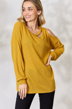 Load image into Gallery viewer, BiBi Cutout Long Sleeve Waffle Knit Top