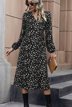 Load image into Gallery viewer, Printed Surplice Neck Long Sleeve Dress