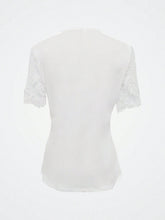 Load image into Gallery viewer, Notched Lace Short Sleeve Top