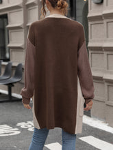 Load image into Gallery viewer, Contrast Open Front Long Sleeve Cardigan
