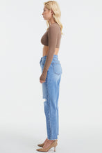 Load image into Gallery viewer, BAYEAS High Waist Distressed Cat's Whiskers Washed Straight Jeans