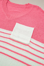 Load image into Gallery viewer, Striped V-Neck Short Sleeve Knit Top