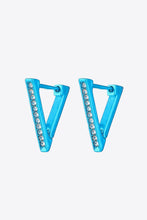 Load image into Gallery viewer, Rhinestone Triangle Copper Earrings