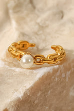Load image into Gallery viewer, Pearl Stainless Steel Open Ring