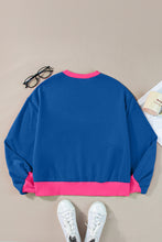 Load image into Gallery viewer, Contrast Round Neck Long Sleeve Sweatshirt