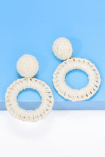 Load image into Gallery viewer, Round Shape Raffia Grass Dangle Earrings