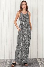 Load image into Gallery viewer, Leopard Round Neck Sleeveless Maxi Dress