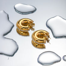 Load image into Gallery viewer, Zircon Stainless Steel C-Hoop Earrings