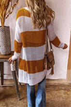 Load image into Gallery viewer, Color Block Open Front Longline Cardigan
