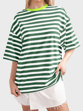 Load image into Gallery viewer, Striped Round Neck Half Sleeve T-Shirt