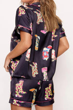 Load image into Gallery viewer, Printed Button Up Short Sleeve Top and Shorts Lounge Set