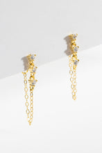 Load image into Gallery viewer, Zircon 925 Sterling Silver Chain Earrings