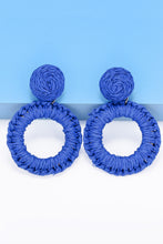 Load image into Gallery viewer, Round Shape Raffia Grass Dangle Earrings