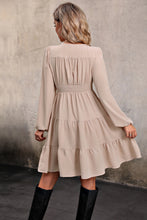 Load image into Gallery viewer, V Neck Button Up Tiered Dress