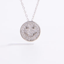 Load image into Gallery viewer, 925 Sterling Silver Zircon Smiley Face Necklace