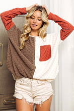 Load image into Gallery viewer, BiBi Color Block Brushed Checker Top
