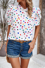Load image into Gallery viewer, Tied Printed Puff Sleeve Blouse