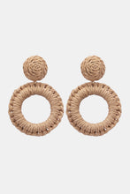 Load image into Gallery viewer, Round Shape Raffia Grass Dangle Earrings